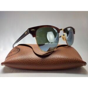 Ray-Ban RB3016 Clubmaster 51mm Tortoise Gold Green Lens Sunglasses
